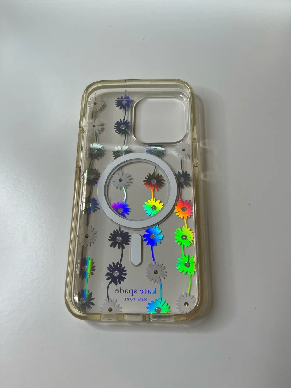 Kate Spade Clear Floral iPhone Case with Holographic Flowers - Clear